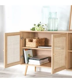 Fornord Buffet 3 Portes Avec Cannage Rotin Et Décor Bois L120cm 11 Fornord Buffet 3 Portes Avec Cannage Rotin Et Décor Bois L120cm -Boutique Maisons du Monde buffet 3 portes avec cannage rotin et decor bois l120cm 5