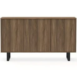 HOMIFAB Buffet 3 Portes Effet Noyer 140 Cm