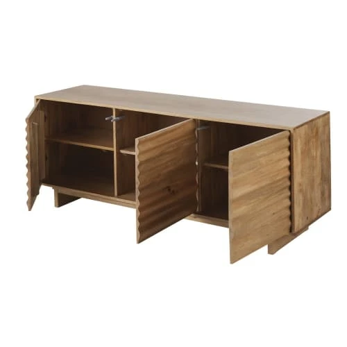 Maisons Du Monde Buffet 3 Portes En Bois De Manguier Massif Marron 2 Maisons Du Monde Buffet 3 Portes En Bois De Manguier Massif Marron – Image 2