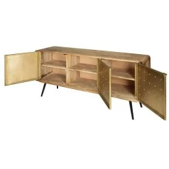 Maisons Du Monde Buffet 3 Portes En Manguier Massif Et Métal Effet Doré -Boutique Maisons du Monde buffet 3 portes en manguier massif et metal effet dore 1000 4 25 165788 3