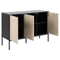 TOILINUX Buffet 3 Portes En Mdf Et Métal Noir 7 TOILINUX Buffet 3 Portes En Mdf Et Métal Noir -Boutique Maisons du Monde buffet 3 portes en mdf et metal noir 2