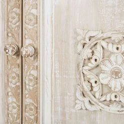 Maisons Du Monde Buffet 3 Portes En Métal Blanc Et Manguier Sculpté -Boutique Maisons du Monde buffet 3 portes en metal blanc et manguier sculpte 1000 14 33 166206 4