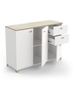 CALICOSY Buffet 3 Portes Et 2 Tiroirs Décor Chêne Kronberg Et Blanc L119,6 Cm 8 CALICOSY Buffet 3 Portes Et 2 Tiroirs Décor Chêne Kronberg Et Blanc L119,6 Cm -Boutique Maisons du Monde buffet 3 portes et 2 tiroirs decor chene kronberg et blanc l119 6 cm 3