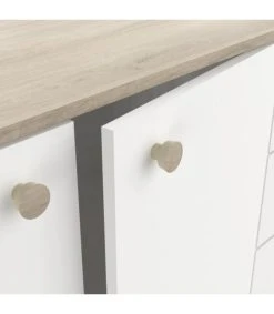 CALICOSY Buffet 3 Portes Et 2 Tiroirs Décor Chêne Kronberg Et Blanc L119,6 Cm 9 CALICOSY Buffet 3 Portes Et 2 Tiroirs Décor Chêne Kronberg Et Blanc L119,6 Cm -Boutique Maisons du Monde buffet 3 portes et 2 tiroirs decor chene kronberg et blanc l119 6 cm 4