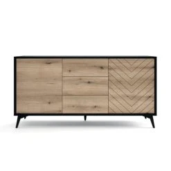 Petits Meubles Buffet 3 Tiroirs 2 Portes Naturel Et Noir 5 Petits Meubles Buffet 3 Tiroirs 2 Portes Naturel Et Noir -Boutique Maisons du Monde buffet 3 tiroirs 2 portes naturel et noir 2