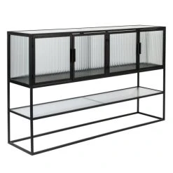 Dutchbone Buffet 4 Portes 1 étagère En Métal Et Verre Trempé Noir 8 Dutchbone Buffet 4 Portes 1 étagère En Métal Et Verre Trempé Noir -Boutique Maisons du Monde buffet 4 portes 1 etagere en metal et verre trempe noir 2