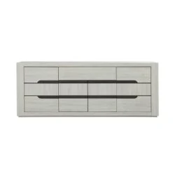 GAMI Buffet 4 Portes 1 Tiroir Effet Bois Gris