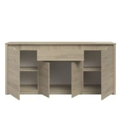 CALICOSY Buffet 4 Portes 1 Tiroir L185 Cm - Décor Chêne -Boutique Maisons du Monde buffet 4 portes 1 tiroir l185 cm decor chene 2