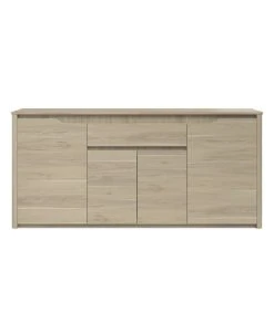 CALICOSY Buffet 4 Portes 1 Tiroir L185 Cm - Décor Chêne