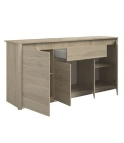 CALICOSY Buffet 4 Portes 1 Tiroir L185 Cm - Décor Chêne -Boutique Maisons du Monde buffet 4 portes 1 tiroir l185 cm decor chene 4