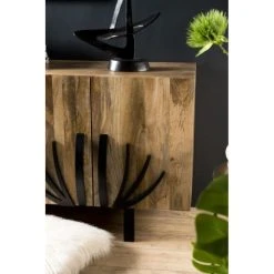 MACABANE Buffet 4 Portes 2 étagères En Manguier Et Pieds Métal -Boutique Maisons du Monde buffet 4 portes 2 etageres en manguier et pieds metal 2