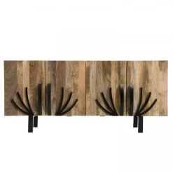 MACABANE Buffet 4 Portes 2 étagères En Manguier Et Pieds Métal -Boutique Maisons du Monde buffet 4 portes 2 etageres en manguier et pieds metal 3