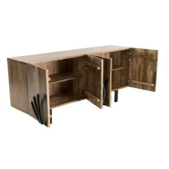 MACABANE Buffet 4 Portes 2 étagères En Manguier Et Pieds Métal -Boutique Maisons du Monde buffet 4 portes 2 etageres en manguier et pieds metal 4