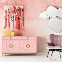Alternative view of Kare Design Buffet 4 Portes 2 Tiroirs En Peuplier Rose