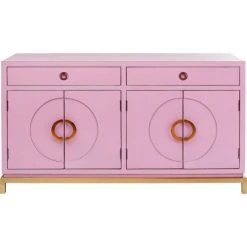 Kare Design Buffet 4 Portes 2 Tiroirs En Peuplier Rose