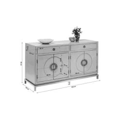 Kare Design Buffet 4 Portes 2 Tiroirs En Peuplier Rose -Boutique Maisons du Monde buffet 4 portes 2 tiroirs en peuplier rose 4