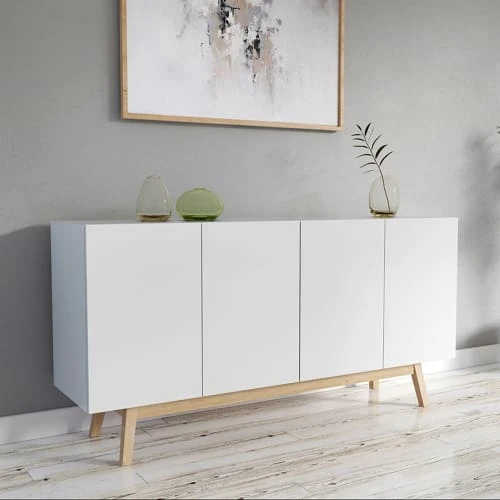 Weber Industries Buffet 4 Portes 2 Tiroirs Intérieurs Blanc 2 Weber Industries Buffet 4 Portes 2 Tiroirs Intérieurs Blanc – Image 2