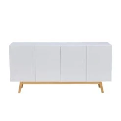 Weber Industries Buffet 4 Portes 2 Tiroirs Intérieurs Blanc