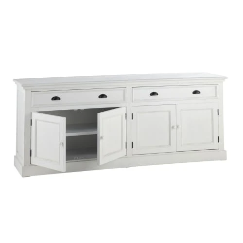 Maisons Du Monde Buffet 4 Portes 4 Tiroirs Blanc 2 Maisons Du Monde Buffet 4 Portes 4 Tiroirs Blanc – Image 2