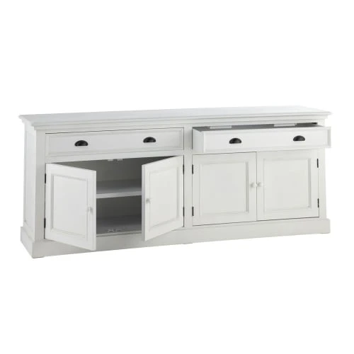 Maisons Du Monde Buffet 4 Portes 4 Tiroirs Blanc 3 Maisons Du Monde Buffet 4 Portes 4 Tiroirs Blanc – Image 3