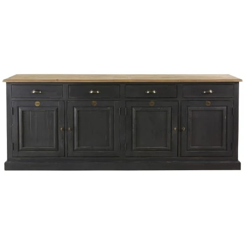 Maisons Du Monde Buffet 4 Portes 4 Tiroirs En Pin Recyclé Gris Anthracite 1 Maisons Du Monde Buffet 4 Portes 4 Tiroirs En Pin Recyclé Gris Anthracite