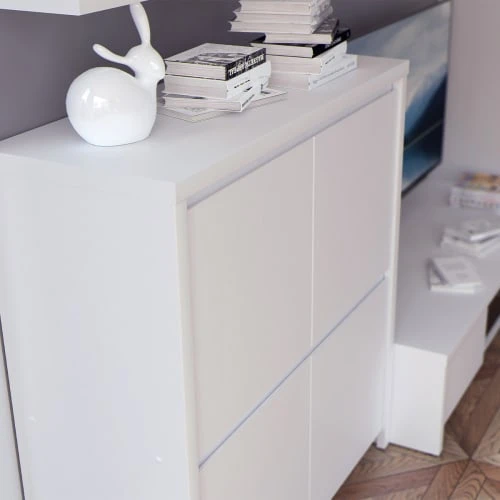 Petits Meubles Buffet 4 Portes Blanc 2 Petits Meubles Buffet 4 Portes Blanc – Image 2