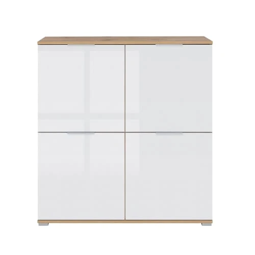 Petits Meubles Buffet 4 Portes Blanc Et Naturel 3 Petits Meubles Buffet 4 Portes Blanc Et Naturel – Image 3