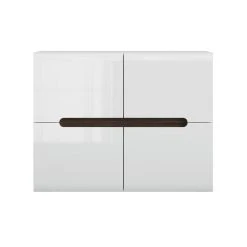 Petits Meubles Buffet 4 Portes Blanc Laqué Et Naturel -Boutique Maisons du Monde buffet 4 portes blanc laque et naturel 2