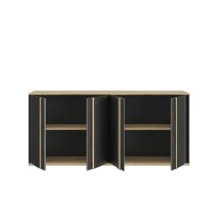 GAMI Buffet 4 Portes Effet Bois Noir 180x40x81 -Boutique Maisons du Monde buffet 4 portes effet bois noir 180x40x81 2