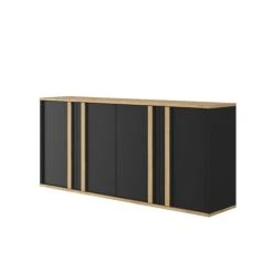 GAMI Buffet 4 Portes Effet Bois Noir 180x40x81 -Boutique Maisons du Monde buffet 4 portes effet bois noir 180x40x81 4