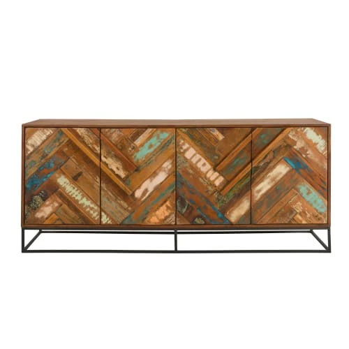 Rendez Vous Déco Buffet 4 Portes En Bois D'acacia Et Bois Recyclé 1 Rendez Vous Déco Buffet 4 Portes En Bois D'acacia Et Bois Recyclé