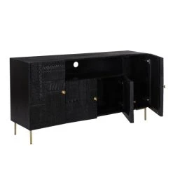 Rendez Vous Déco Buffet 4 Portes En Bois Gravé Noir Et Métal Doré 8 Rendez Vous Déco Buffet 4 Portes En Bois Gravé Noir Et Métal Doré -Boutique Maisons du Monde buffet 4 portes en bois grave noir et metal dore 2
