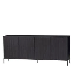 WOOOD Buffet 4 Portes En Bois L200cm Noir -Boutique Maisons du Monde buffet 4 portes en bois l200cm noir 2