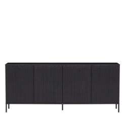 WOOOD Buffet 4 Portes En Bois L200cm Noir