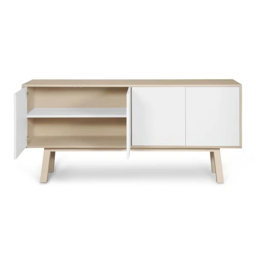 MON PETIT MEUBLE FRANCAIS Buffet 4 Portes En Frêne 180 Cm, Hauteur 94 Cm 5 MON PETIT MEUBLE FRANCAIS Buffet 4 Portes En Frêne 180 Cm, Hauteur 94 Cm – Image 5