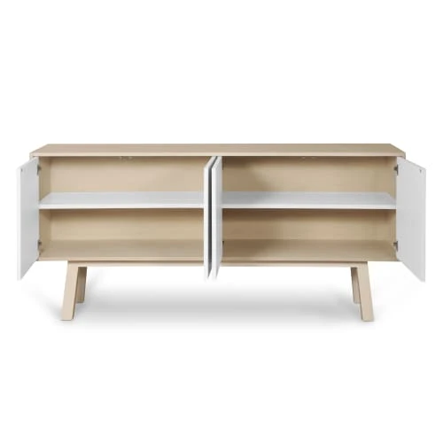 MON PETIT MEUBLE FRANCAIS Buffet 4 Portes En Frêne 180 Cm, Hauteur 94 Cm 3 MON PETIT MEUBLE FRANCAIS Buffet 4 Portes En Frêne 180 Cm, Hauteur 94 Cm – Image 3