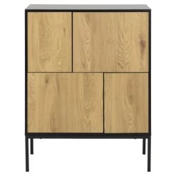 TOILINUX Buffet 4 Portes En Mdf Et Métal Noir 7 TOILINUX Buffet 4 Portes En Mdf Et Métal Noir -Boutique Maisons du Monde buffet 4 portes en mdf et metal noir 3