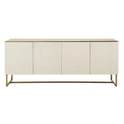 Maisons Du Monde Buffet 4 Portes Imitation Galuchat Blanc Cassé Et Métal