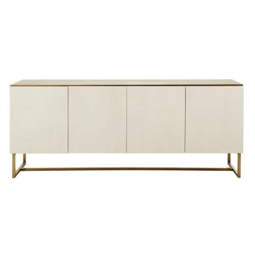 Maisons Du Monde Buffet 4 Portes Imitation Galuchat Blanc Cassé Et Métal 1 Maisons Du Monde Buffet 4 Portes Imitation Galuchat Blanc Cassé Et Métal