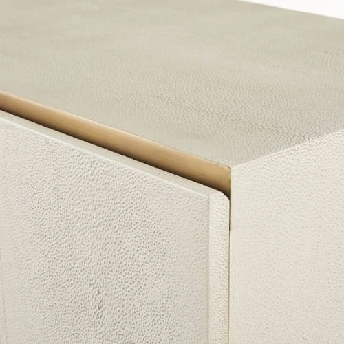 Maisons Du Monde Buffet 4 Portes Imitation Galuchat Blanc Cassé Et Métal 3 Maisons Du Monde Buffet 4 Portes Imitation Galuchat Blanc Cassé Et Métal – Image 3