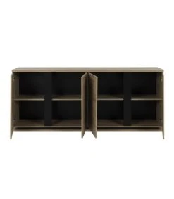 CALICOSY Buffet 4 Portes L 221 Cm - Décor Chêne Et Noir -Boutique Maisons du Monde buffet 4 portes l 221 cm decor chene et noir 5