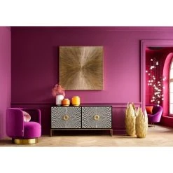 Alternative view of Kare Design Buffet 4 Portes Noir Et Blanc Illusion D'optique