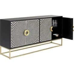 Kare Design Buffet 4 Portes Noir Et Blanc Illusion D'optique 7 Kare Design Buffet 4 Portes Noir Et Blanc Illusion D'optique -Boutique Maisons du Monde buffet 4 portes noir et blanc illusion d optique 2
