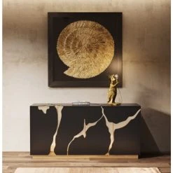 Alternative view of Kare Design Buffet 4 Portes Noir Et Doré