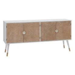 Altobuy Buffet 4 Portes Pin Massif Marron Et Blanc