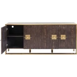 Kare Design Buffet 4 Portes Rétro Marron Et Acier Doré 7 Kare Design Buffet 4 Portes Rétro Marron Et Acier Doré -Boutique Maisons du Monde buffet 4 portes retro marron et acier dore 2