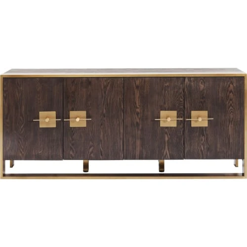 Kare Design Buffet 4 Portes Rétro Marron Et Acier Doré 1 Kare Design Buffet 4 Portes Rétro Marron Et Acier Doré