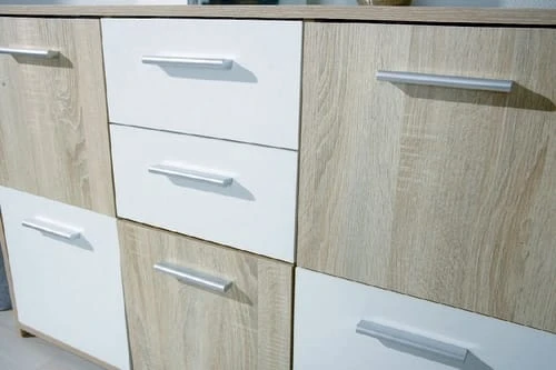 Dmora Buffet 5 Portes En Mélaminé Blanc 3 Dmora Buffet 5 Portes En Mélaminé Blanc – Image 3
