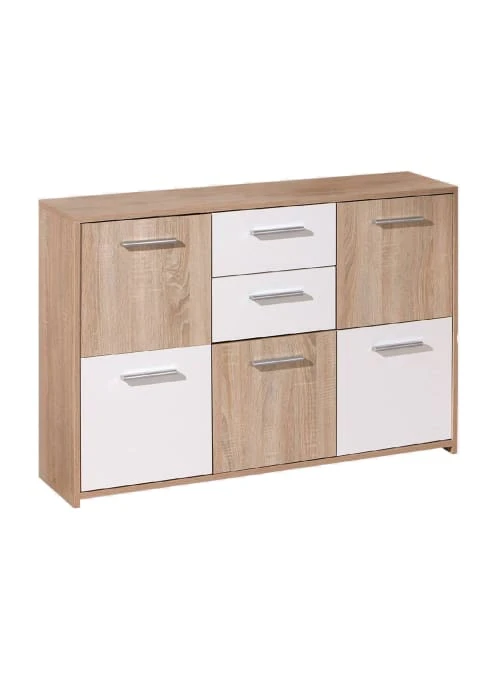 Dmora Buffet 5 Portes En Mélaminé Blanc 1 Dmora Buffet 5 Portes En Mélaminé Blanc