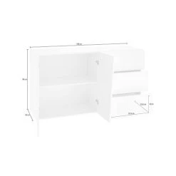 Dmora Buffet à 2 Portes Effet Bois Blanc Brillant 7 Dmora Buffet à 2 Portes Effet Bois Blanc Brillant -Boutique Maisons du Monde buffet a 2 portes effet bois blanc brillant 3